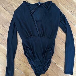 Missguided Black Long Sleeve Bodysuit